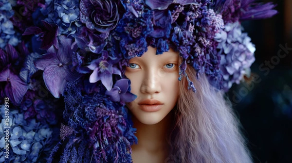 Obraz Color of the year 2022 Very Peri. Dynamic periwinkle blue hue with a vivifying violet red. Pantone color 2022.