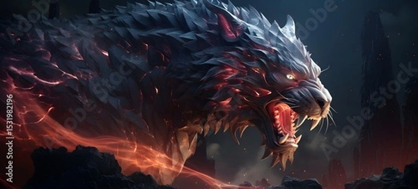 Fototapeta Galaxy Version of dragon liger world, ai generative