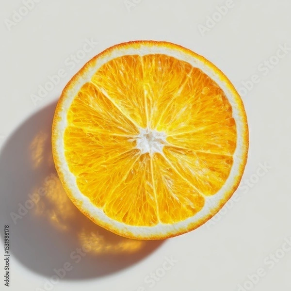 Fototapeta a slice of orange on a white background