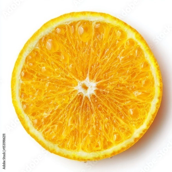 Fototapeta a slice of orange on a white background