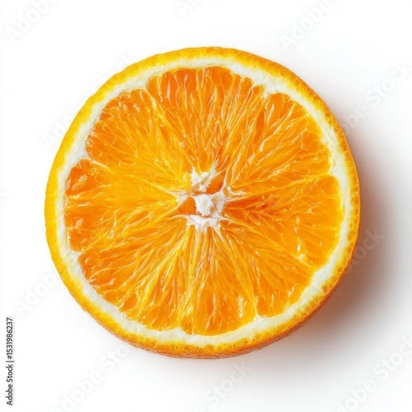 Fototapeta a slice of orange on a white background