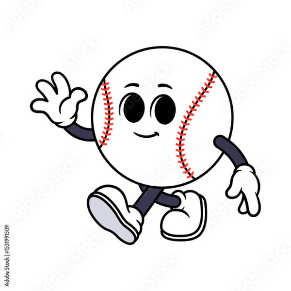 Obraz Vector Baseball Ball Character Waving