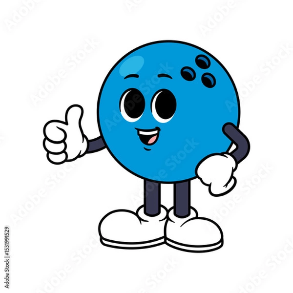 Obraz Vector Bowling Ball Character Thumbs Up