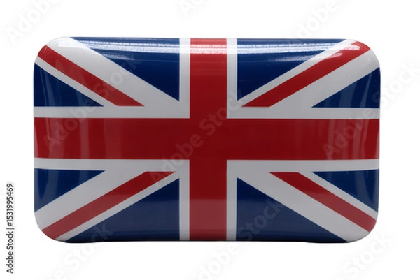 Fototapeta High-Quality Rectangle United Kingdom Flag Pin Badge A Stunning Union Jack Design for Collectors and Patriotics