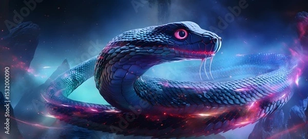 Fototapeta Galaxy Version of snake world, ai generative