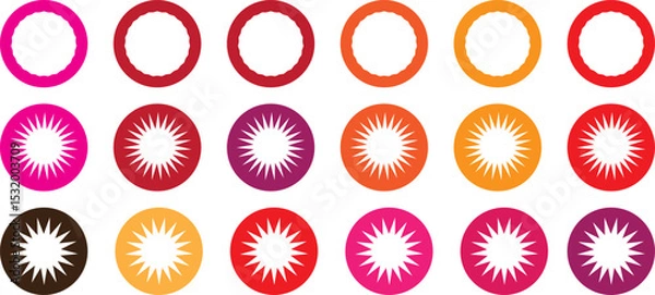 Fototapeta Infographic pie chart set. Cycle collection -1. 2,3,4,5,6,7..8 and 9 section. Vector isolated on white background