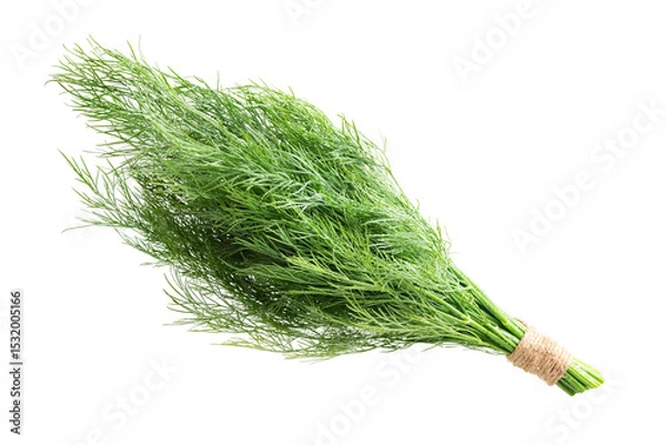 Fototapeta Fresh Dill Bunch Isolated on White Background