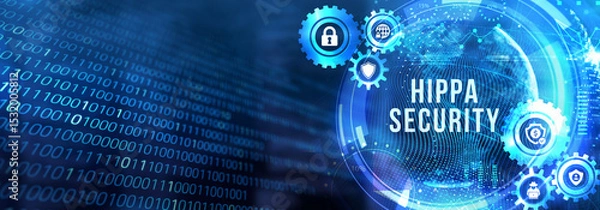Fototapeta Cyber security data protection business technology privacy concept. Hippa Security. 3d illustration