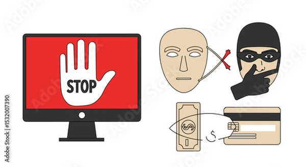 Fototapeta Protecting Against Online Scams and Financial Fraud A Guide to Safeguarding Your Finances