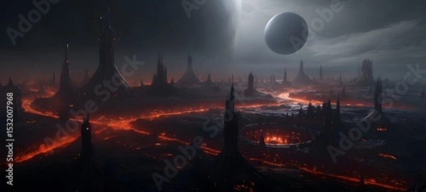 Fototapeta Galaxy Version of demon war world, ai generative