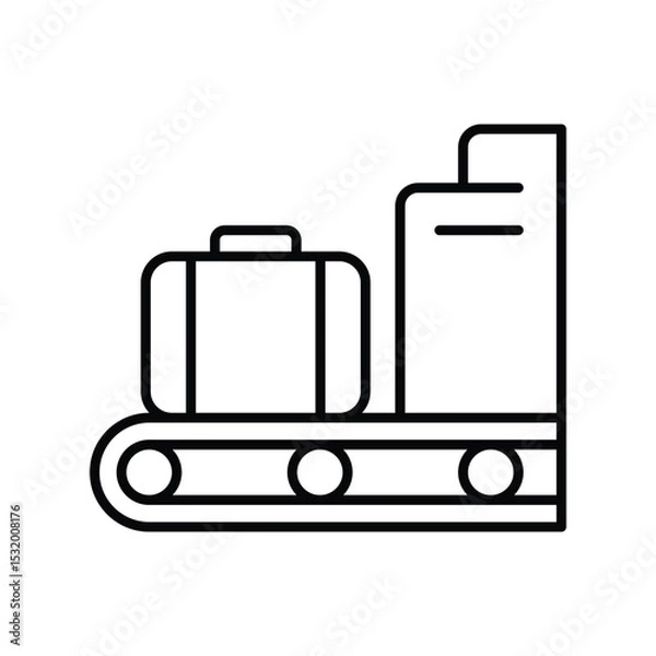 Obraz Airport Baggage Claim Icon Outline Style Thin Line Symbol with Luggage on Conveyor Belt
