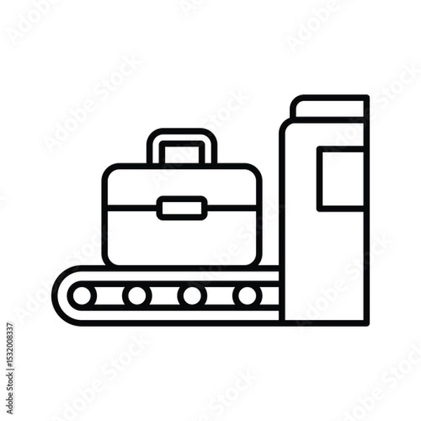 Obraz Baggage Screening Icon Thin Line Outline Style for Airport Security Check or Customs Inspection