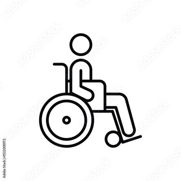 Obraz Disability Access Symbol Vector Thin Line Wheelchair User Icon