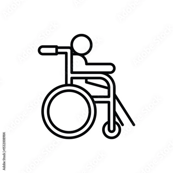 Obraz Outline Wheelchair Icon Accessibility Disability Support Symbol Vector