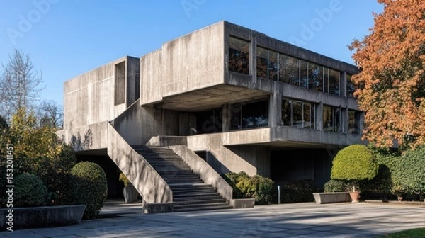 Fototapeta Concrete Architecture: Modernist Building Exterior