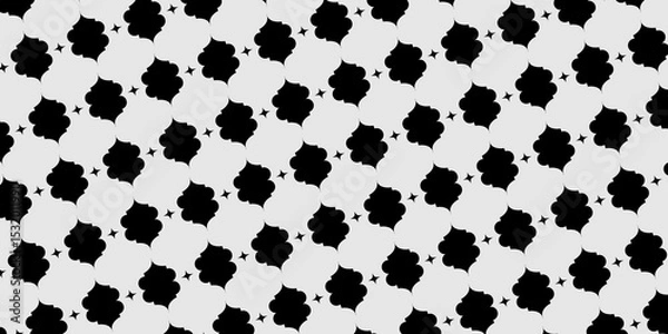 Fototapeta Seamless pattern with geometric shape. Black and White Geometric Pattern Background .