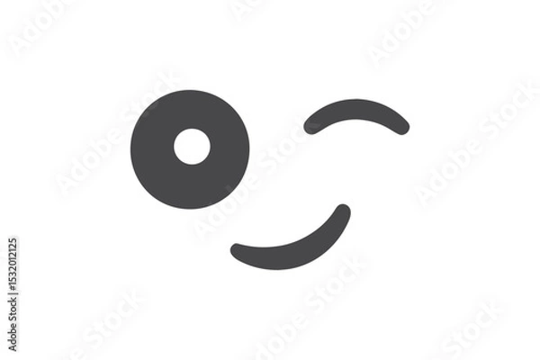 Fototapeta Winking Eye silhouette vector with white background