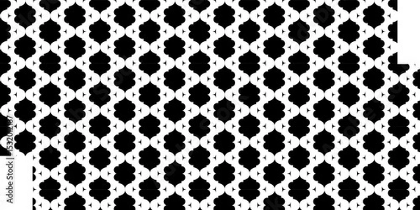 Fototapeta Seamless pattern with geometric shape. Black and White Geometric Pattern Background .