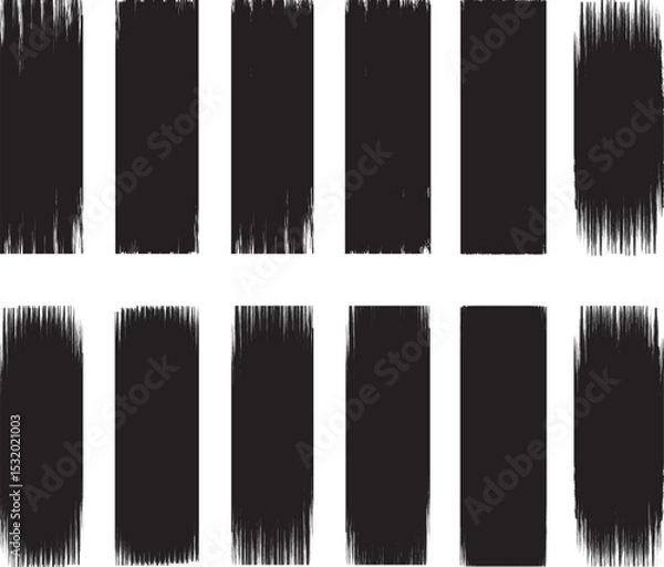 Obraz Ink brush strokes. Grunge Brush Strokes Set. Straight line vector brush strokes. Black hand. clip art. Paint splatter Paint stroke. Only commercial use.paint line textures. Grungy sketchy rectangle te