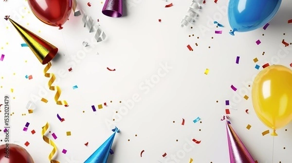Obraz Celebration Background: A white background with subtle shadows, featuring a minimalist design. Perfect for birthdays, graduation ceremonies, or any other joyous occasions.