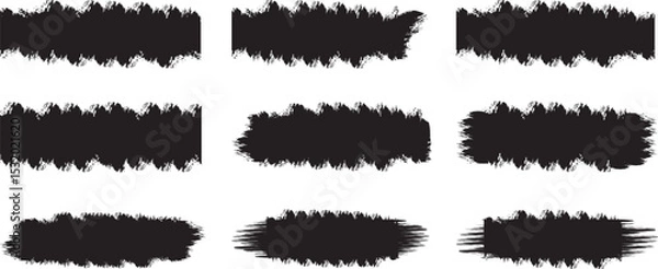 Obraz Ink brush strokes. Grunge Brush Strokes Set. Straight line vector brush strokes. Black hand. clip art. Paint splatter Paint stroke. Only commercial use.paint line textures. Grungy sketchy rectangle te