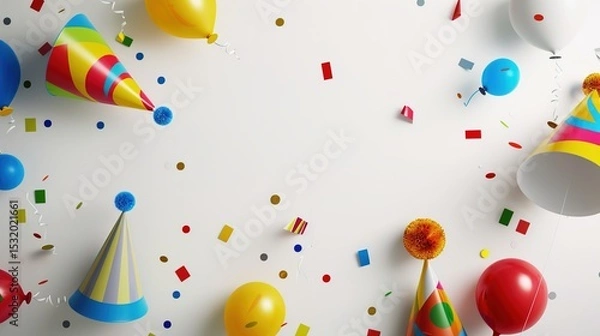 Obraz Celebration Background: A white background with subtle shadows, featuring a minimalist design. Perfect for birthdays, graduation ceremonies, or any other joyous occasions.