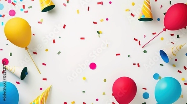 Obraz Celebration Background: A white background with subtle shadows, featuring a minimalist design. Perfect for birthdays, graduation ceremonies, or any other joyous occasions.