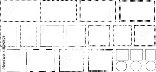Fototapeta Rectangular frames with wiggly edges. Silhouette wavy borders, text boxes templates. with Backgound