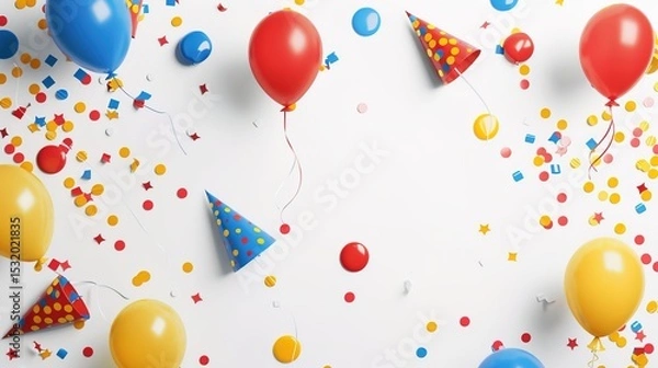 Fototapeta Celebration Background: A white background with subtle shadows, featuring a minimalist design. Perfect for birthdays, graduation ceremonies, or any other joyous occasions.