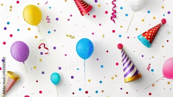 Fototapeta Celebration Background: A white background with subtle shadows, featuring a minimalist design. Perfect for birthdays, graduation ceremonies, or any other joyous occasions.