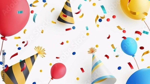 Fototapeta Celebration Background: A white background with subtle shadows, featuring a minimalist design. Perfect for birthdays, graduation ceremonies, or any other joyous occasions.