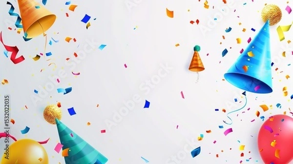 Obraz Celebration Background: A white background with subtle shadows, featuring a minimalist design. Perfect for birthdays, graduation ceremonies, or any other joyous occasions.
