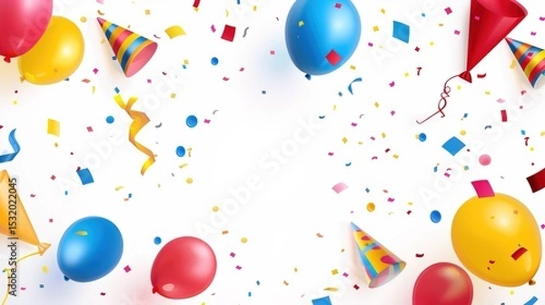 Fototapeta Celebration Background: A white background with subtle shadows, featuring a minimalist design. Perfect for birthdays, graduation ceremonies, or any other joyous occasions.