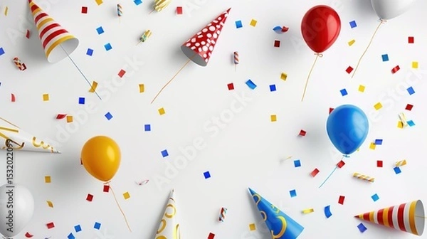 Obraz Celebration Background: A white background with subtle shadows, featuring a minimalist design. Perfect for birthdays, graduation ceremonies, or any other joyous occasions.