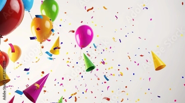 Obraz Celebration Background: A white background with subtle shadows, featuring a minimalist design. Perfect for birthdays, graduation ceremonies, or any other joyous occasions.