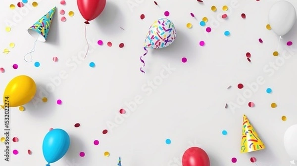 Fototapeta Celebration Background: A white background with subtle shadows, featuring a minimalist design. Perfect for birthdays, graduation ceremonies, or any other joyous occasions.