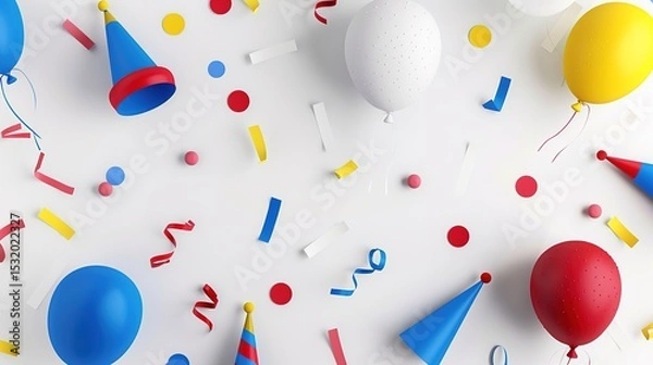 Obraz Celebration Background: A white background with subtle shadows, featuring a minimalist design. Perfect for birthdays, graduation ceremonies, or any other joyous occasions.