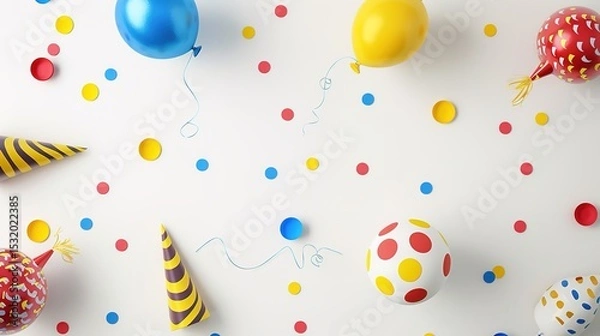 Fototapeta Celebration Background: A white background with subtle shadows, featuring a minimalist design. Perfect for birthdays, graduation ceremonies, or any other joyous occasions.