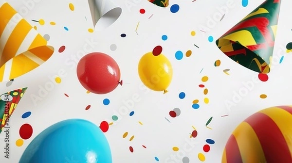 Obraz Celebration Background: A white background with subtle shadows, featuring a minimalist design. Perfect for birthdays, graduation ceremonies, or any other joyous occasions.