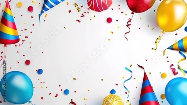 Obraz Celebration Background: A white background with subtle shadows, featuring a minimalist design. Perfect for birthdays, graduation ceremonies, or any other joyous occasions.