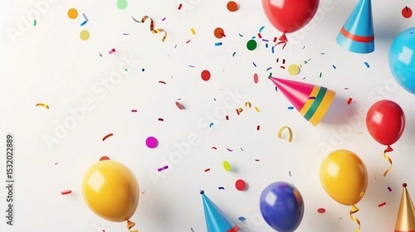 Fototapeta Celebration Background: A white background with subtle shadows, featuring a minimalist design. Perfect for birthdays, graduation ceremonies, or any other joyous occasions.