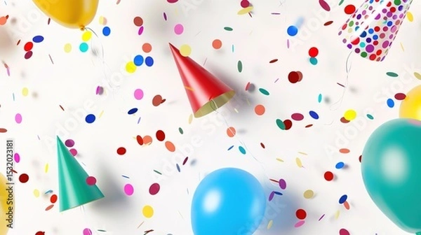 Obraz Celebration Background: A white background with subtle shadows, featuring a minimalist design. Perfect for birthdays, graduation ceremonies, or any other joyous occasions.