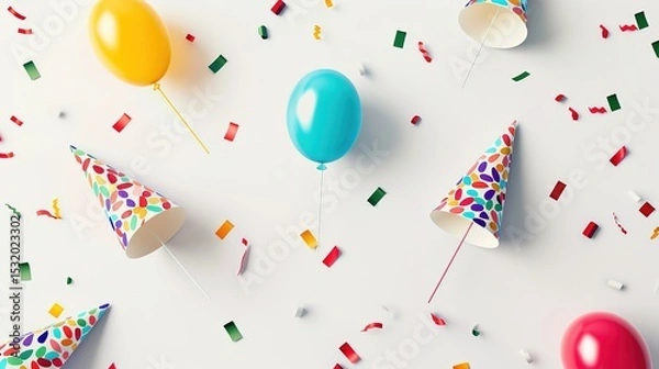Obraz Celebration Background: A white background with subtle shadows, featuring a minimalist design. Perfect for birthdays, graduation ceremonies, or any other joyous occasions.