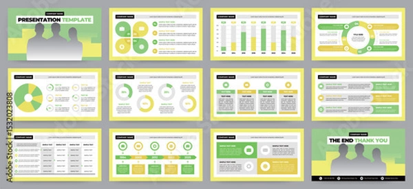 Fototapeta Modern presentation slide templates. Infographic elements template set for web, print, annual report brochure, business flyer leaflet marketing and advertising template. Vector Illustration.