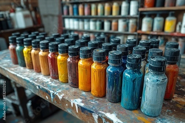 Fototapeta Coloured paints. Generative AI