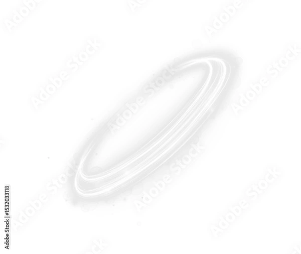 Obraz Streak, white, curve, light, rotation effects form a glowing swirl of energy. This PNG Overlay adds futuristic motion. PNG format with transparent background for dynamic designs.