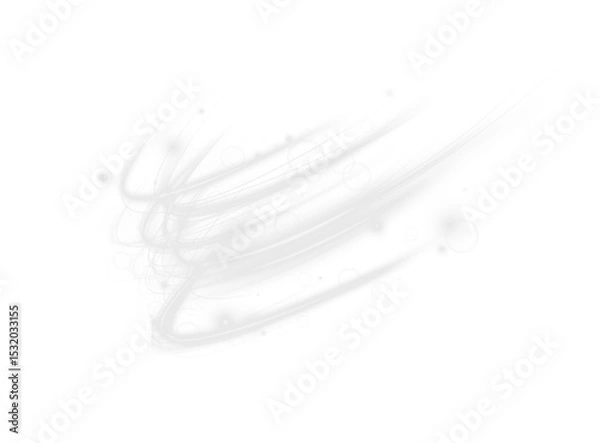 Obraz Streak, white, curve, light, rotation effects form a glowing swirl of energy. This PNG Overlay adds futuristic motion. PNG format with transparent background for dynamic designs.