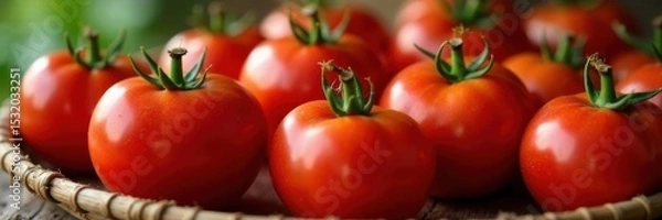 Obraz Juicy red tomato, blemish-free, vibrant color , closeup, natural