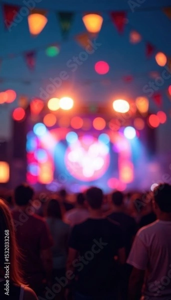 Obraz Kaleidoscopic bokeh, out-of-focus festival scene, party, colorful