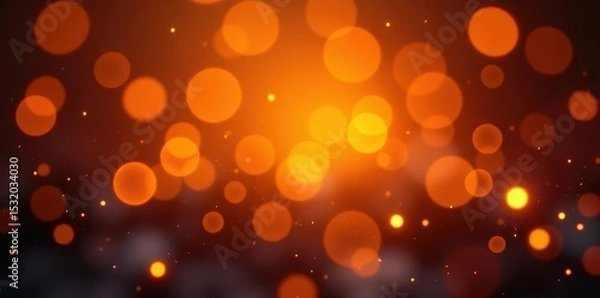 Obraz Intense orange bokeh, diffused circles, radiant glow , color, abstract orange